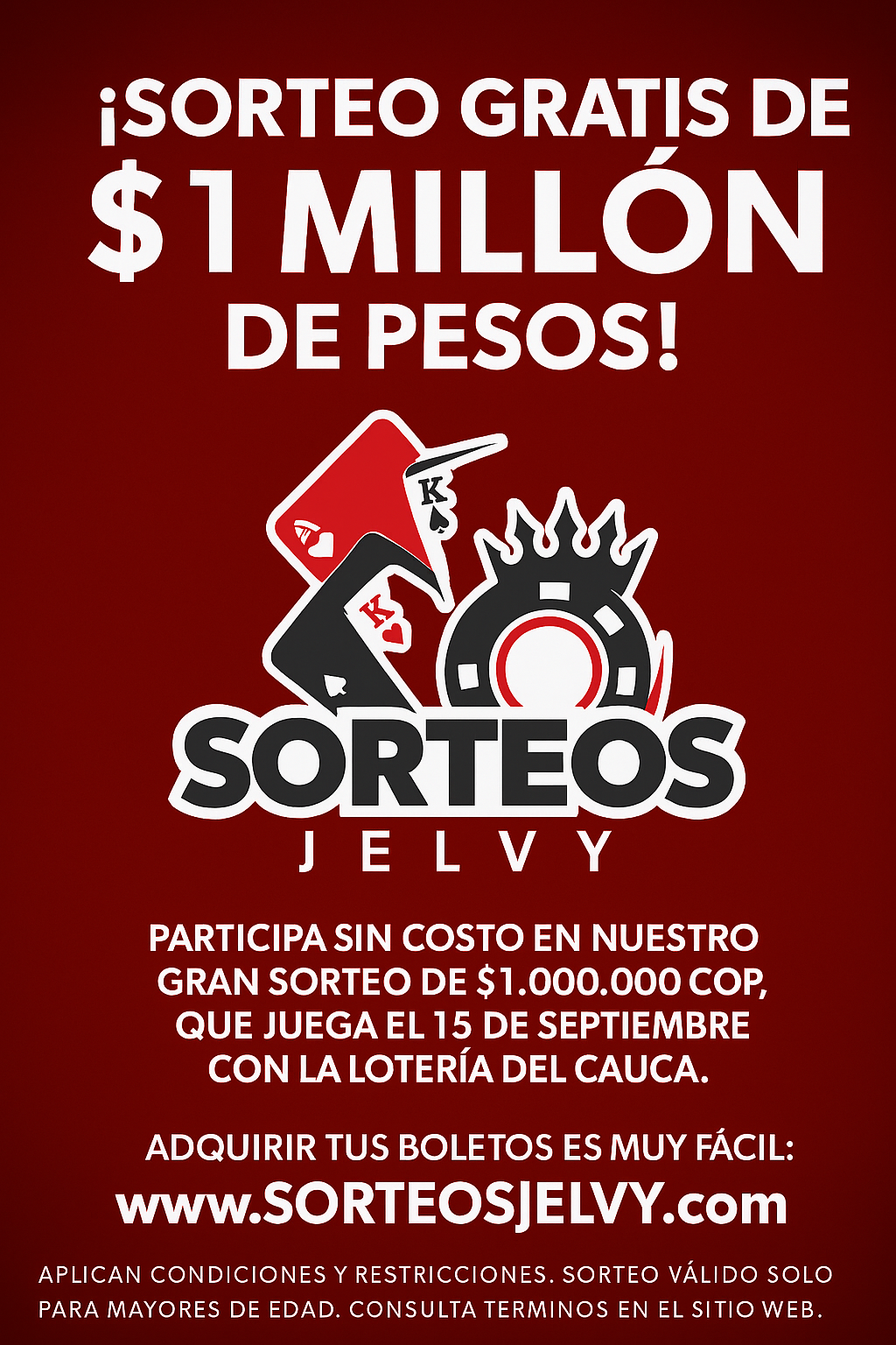 Sorteo GRATIS $1 millón - Lotería del Cauca